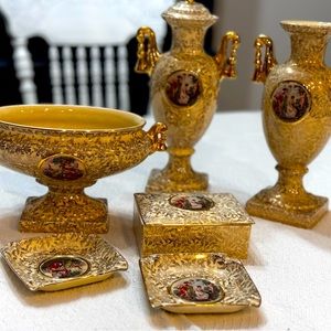 Vintage Empire England Porcelain Urn/Vase 6 piece set